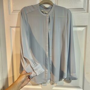 LOFT Women’s Baby blue Button Up long sleeve shirt